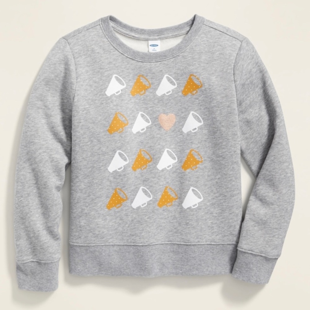 Girls cheerleading crew neck sweatshirt